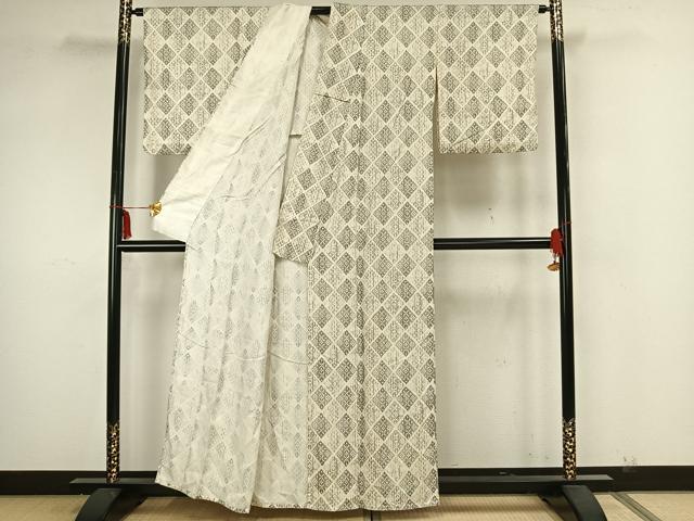 平和屋着物▽上質な小紋　単衣　幾何学文様　正絹　逸品　AAAZ1726fy 平和屋着物▽上質な小紋 単衣 幾何学文様 正絹 逸品 AAAZ1726fyの通販
