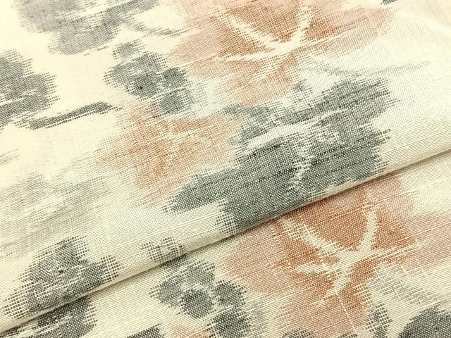 平和屋着物▽上質な紬 単衣 葡萄文 正絹 逸品 AAAZ1730fy