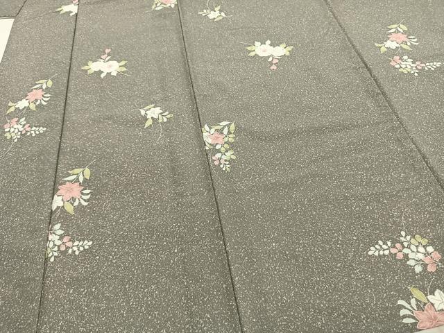 平和屋着物▽小紋 単衣 草花文 洗える着物 AAAZ1735fy