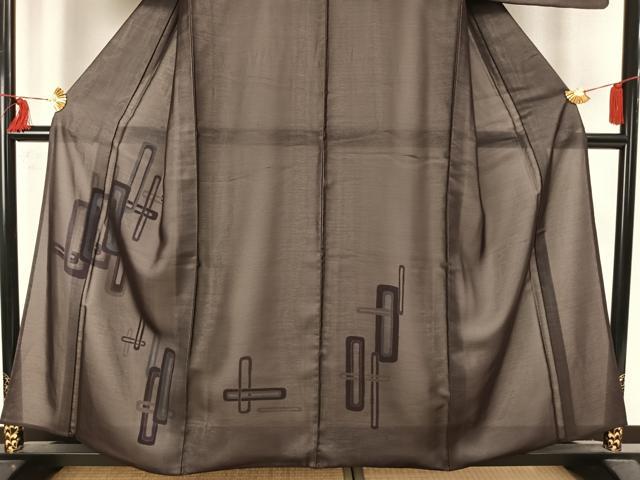 平和屋着物▽訪問着　無双　紗袷　紗×絽　幾何学文　正絹　逸品　AAAZ1738fy_2