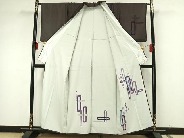 平和屋着物▽訪問着　無双　紗袷　紗×絽　幾何学文　正絹　逸品　AAAZ1738fy_3