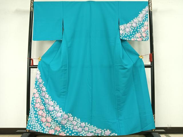 平和屋着物▽訪問着　単衣　舞花文　金彩　正絹　逸品　AAAZ1739fy