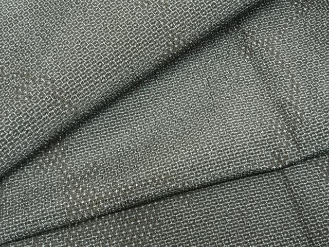 平和屋着物▽本塩沢　単衣　110亀甲　雪輪文　正絹　逸品　AAAZ1743fy