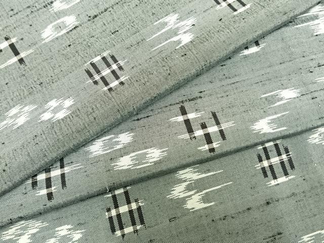 平和屋着物▽上質な紬　単衣　琉球絣　正絹　逸品　AAAZ1745fy