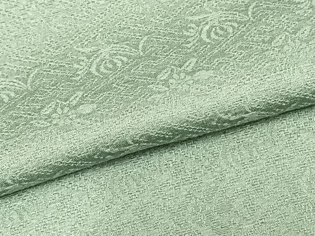 平和屋着物▽上質な色無地　単衣　草花地紋　裏葉柳色　正絹　逸品　AAAZ1752fy 平和屋着物▽上質な色無地 単衣 草花地紋 裏葉柳色 正絹