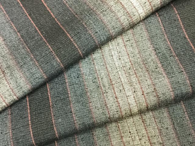 平和屋着物▽上質な紬 単衣 縞 正絹 逸品 AAAZ9411fy