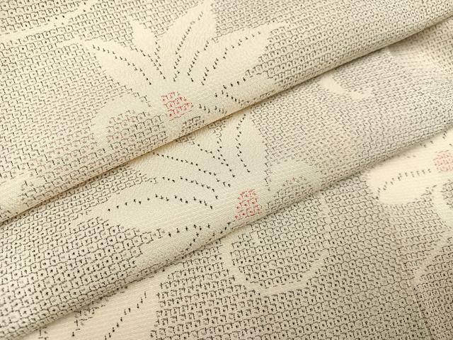 平和屋着物●本塩沢　110亀甲　花唐草文　正絹　逸品　AAAZ1798ph