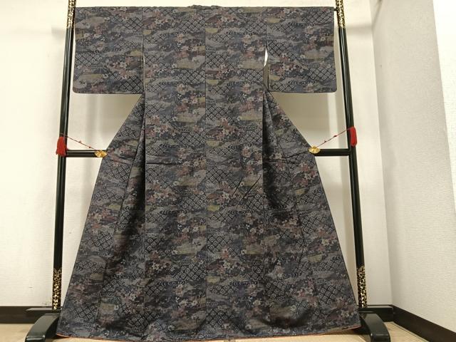 専用 9638.9327.9239.9230 四点セット●高級 正絹 平和屋着物○本場大島紬 7マルキ 色紙重ね文 正絹 逸品