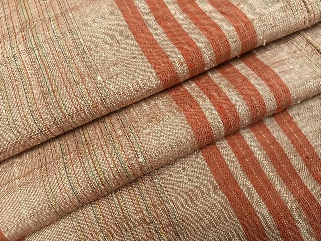 平和屋着物●上質な紬　間道　正絹　逸品　未使用　AAAZ1807ph