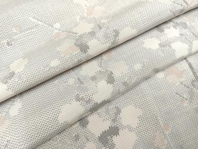 平和屋着物●上質な紬　枝梅文　正絹　逸品　AAAZ1811ph