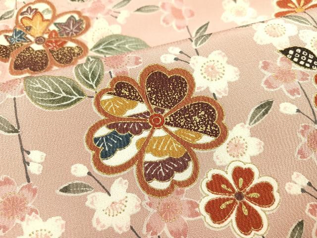 平和屋着物○上質な小紋 枝花文 金彩 正絹 逸品 AAAZ1840ph 平和屋