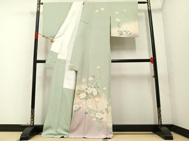 平和屋着物○訪問着 霞文 暈し染め 金彩 上代38万 仮絵羽 正絹 逸品 未