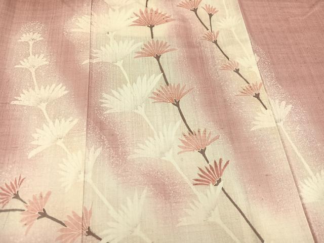 平和屋着物○訪問着 紬地 枝花文 正絹 逸品 AAAZ1936ph