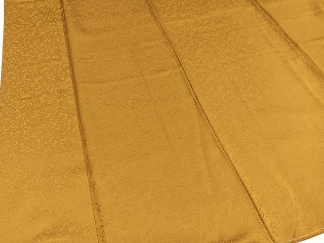 平和屋着物○五代目・諏訪好風 色無地 花唐草飛鳥地紋 山吹