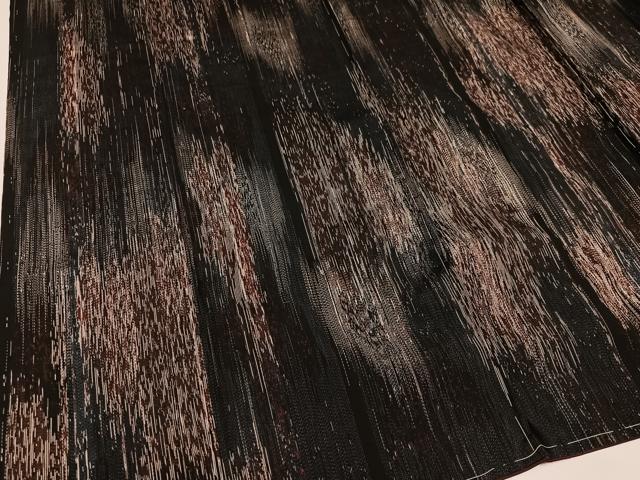 平和屋着物○本場大島紬 残糸織 やたら織 変わり間道 正絹 逸品 未