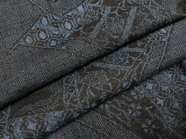 平和屋着物●本場結城紬　重要無形文化財　100亀甲　吉祥草花文　正絹　逸品　AAAZ1989ph