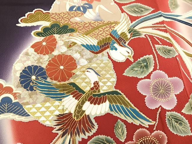 平和屋1□豪華振袖 駒刺繍 几帳鳳凰花籠文 金彩 逸品 CAAF1064ng