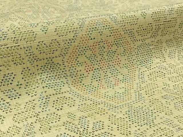 平和屋着物▽本場塩沢結城 単衣 蜀江花文 証紙付き 正絹 逸品