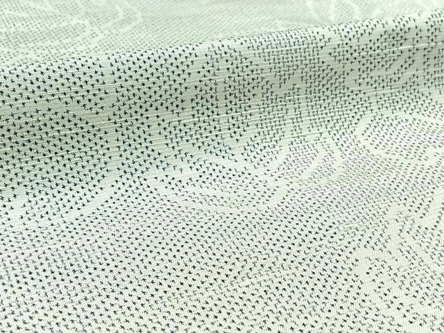 平和屋着物▽上質な紬 単衣 舞葉文 正絹 逸品 AAAZ2341jh