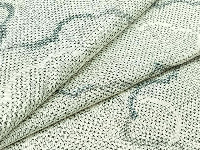 平和屋着物▽上質な紬　単衣　雲取り文　正絹　逸品　AAAZ2358jh