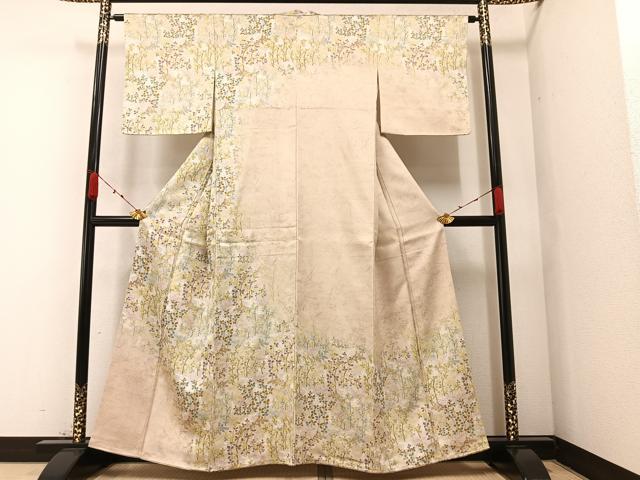 平和屋着物●訪問着　草花文　暈し染め　正絹　逸品　未使用　AAAZ2364ph