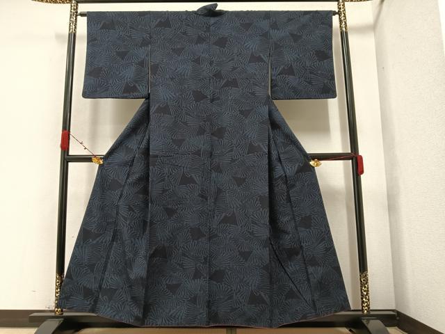 平和屋着物●結城紬　若松　正絹　逸品　AAAZ2378ph