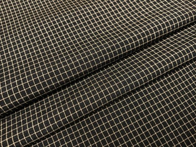 平和屋着物●お召　格子　正絹　逸品　AAAZ2389ph
