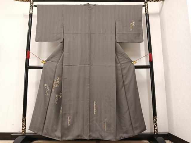 平和屋着物●訪問着　竹屋町刺繍　草花文　金彩　正絹　逸品　AAAZ2394ph