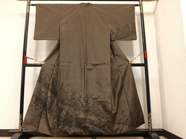 平和屋着物●本場大島紬　訪問着　草花文　正絹　逸品　AAAZ2402ph