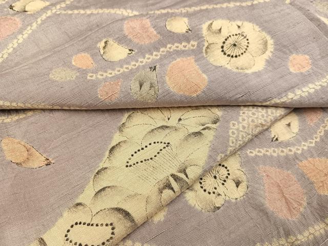 平和屋着物○上質な小紋 紬地 辻が花 正絹 逸品 未使用 AAAU0015np