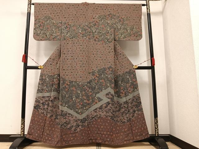 平和屋着物●紅型　訪問着　花鳥文　大丸扱い　正絹　逸品　AAAZ2418ph