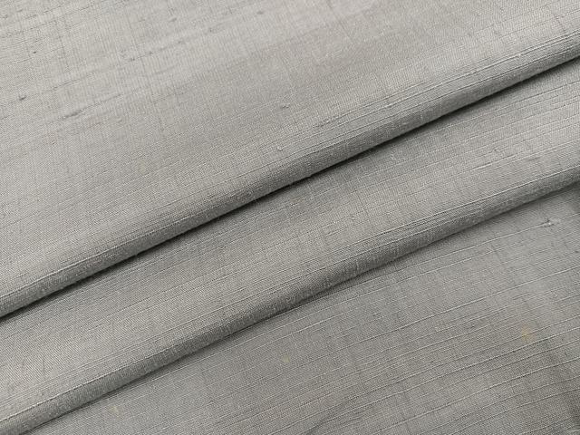 平和屋着物●結城紬　色無地　利休鼠色　正絹　逸品　AAAZ2436ph