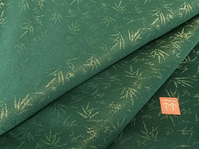 平和屋着物●久保田一竹　小紋　笹竹文　金通し地　正絹　逸品　AAAZ3028np