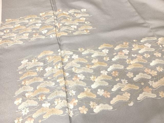 平和屋着物●総刺＆#32353；　訪問着　松梅文　金糸　正絹　逸品　AAAZ3030np 平和屋着物○総刺＆#32353； 訪問着 松梅文 金糸 正絹 逸品