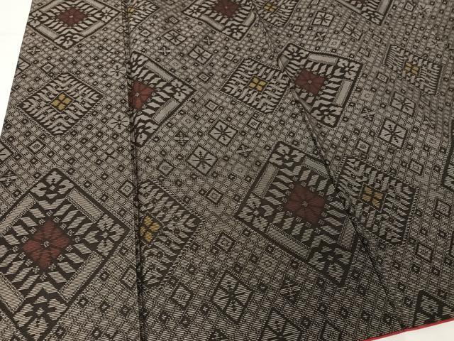 平和屋着物○本場大島紬 花菱文 正絹 逸品 AAAZ3040np