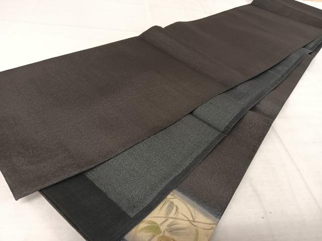 平和屋着物＊夏物 太鼓柄袋帯 手描き 枝花文 金銀彩 正絹 逸品