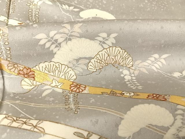 平和屋着物○銀座きしや 訪問着 駒刺繍 松に藤花房