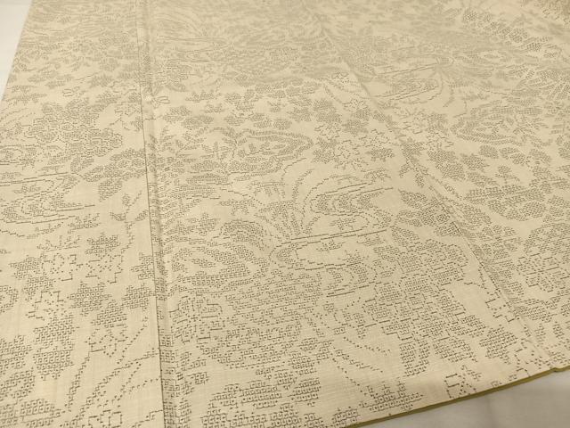 平和屋着物○結城紬 100亀甲 流水花文 さが美扱い 正絹 逸品 AAAZ3126np