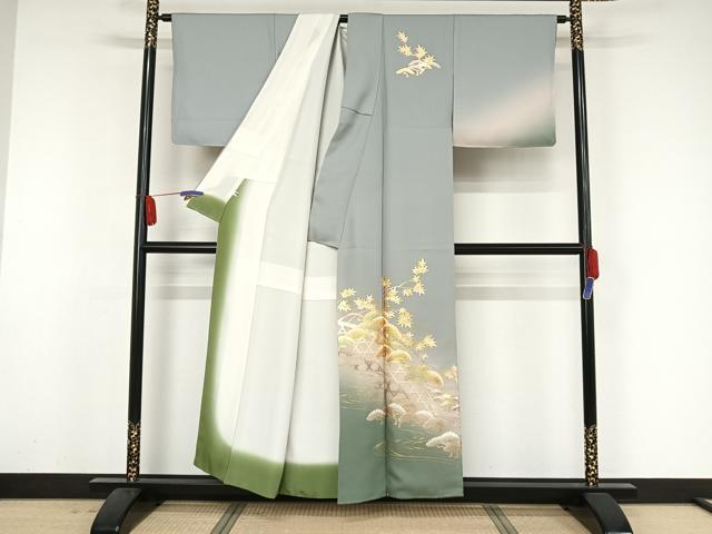 平和屋着物○金彩友禅 卓越技能者・名工・和田光正 訪問着 夢蒔絵 流水