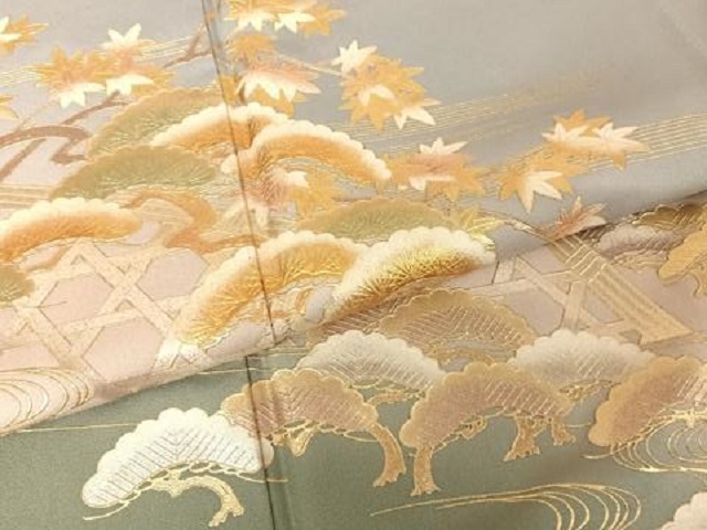 平和屋着物○金彩友禅 卓越技能者・名工・和田光正 訪問着 夢蒔絵 流水