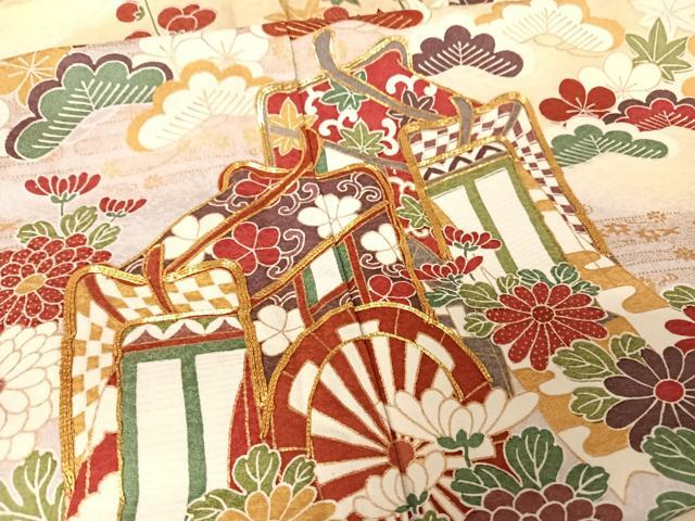 平和屋1■付下げ　反物　駒刺繍　雲重ね草花文　金彩　着尺　逸品　未使用　CAAA3376th 平和屋着物□豪華色留袖 刺繍 エ霞飛鶴花文 金彩 正絹 逸品 AAAZ9725gw