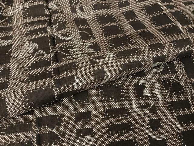 平和屋着物●本場大島紬　一元7マルキ　花唐草文　正絹　逸品　未使用　AAAZ3146np