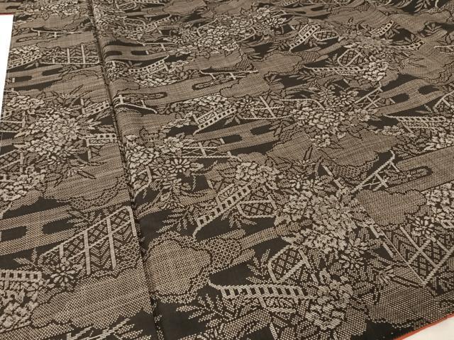 平和屋着物○本場大島紬 一元7マルキ 草花文 正絹 逸品 未使用 AAAZ3147np
