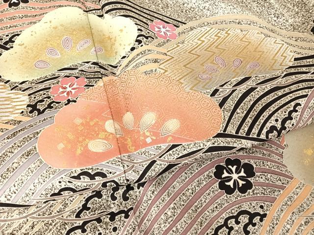 平和屋着物○訪問着 松文 たたき染め 金彩 正絹 逸品 AAAZ3211np