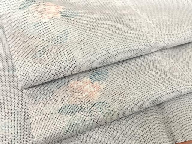 平和屋着物●都喜ヱ門　本場大島紬　白大島　カタス7マルキ　総絣　枝花間道　藤絹織物謹製　正絹　逸品　AAAZ3217np