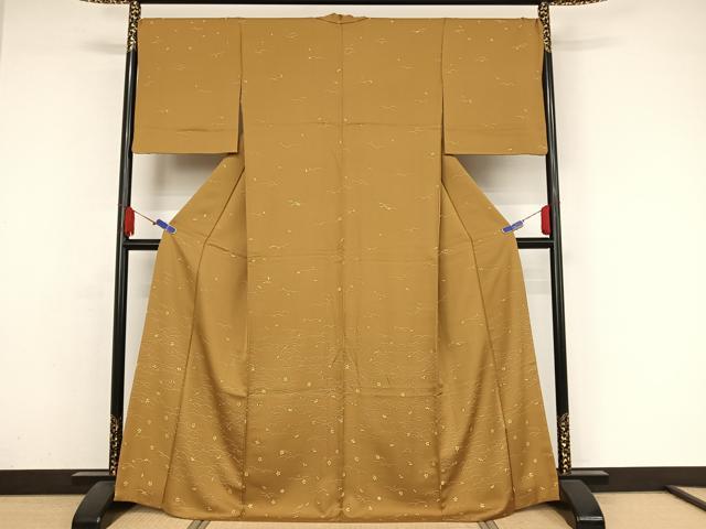 平和屋着物●訪問着　芝に舞桜　正絹　逸品　AAAZ3224np