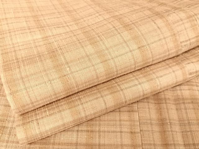 平和屋着物●上質な紬　格子　正絹　逸品　AAAZ3238np