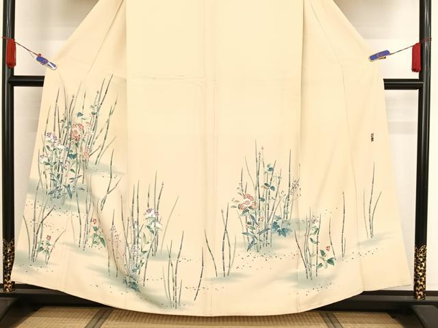 平和屋着物○京友禅作家物 小宮山彌一 訪問着 草花文 暈