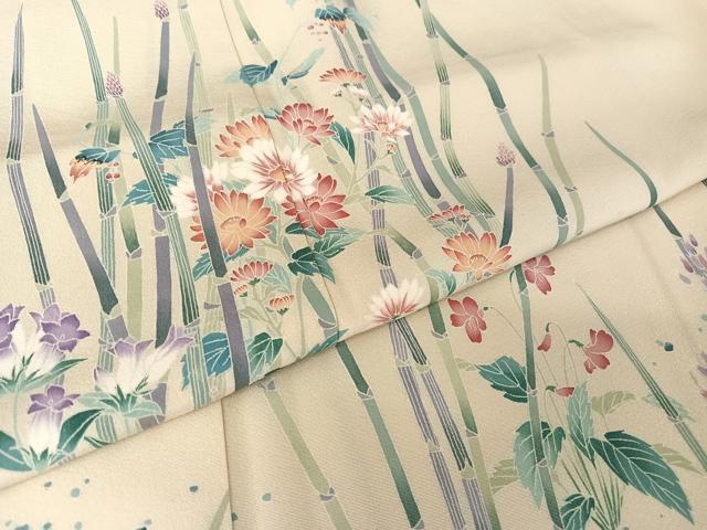 平和屋着物○京友禅作家物 小宮山彌一 訪問着 草花文 暈