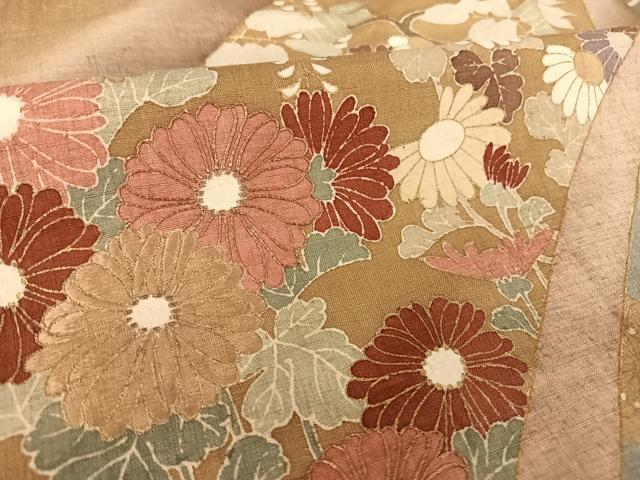 平和屋着物○訪問着 作家物 紬地 枝花文 金彩 正絹 逸品